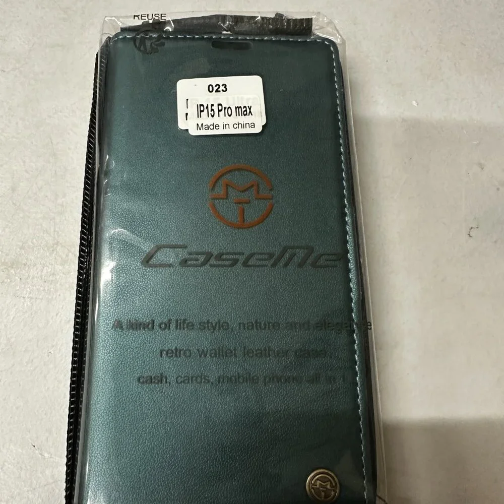 CaseMe 003 For iPhone 14 Pro Max Soft PU Leather Flip Wallet Case with 2 Credit